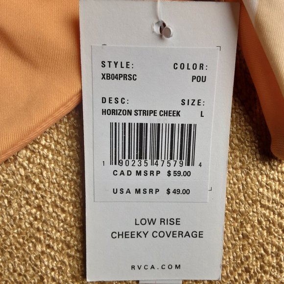 New RVCA Reversible Bikini Bottom Horizon Stripe NWT Size L - Picture 14 of 14